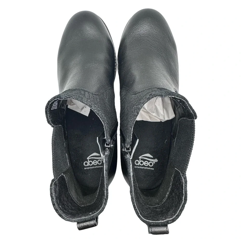 Abeo | Women | Darlington Black Leather Side Zip Ankle Booties | Size 7 - Picture 5 of 14